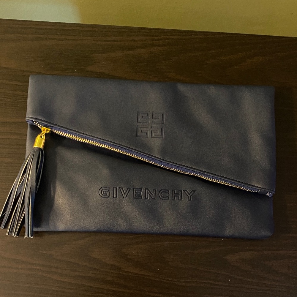 Givenchy Midnight Blue Foldover Clutch with Tassel